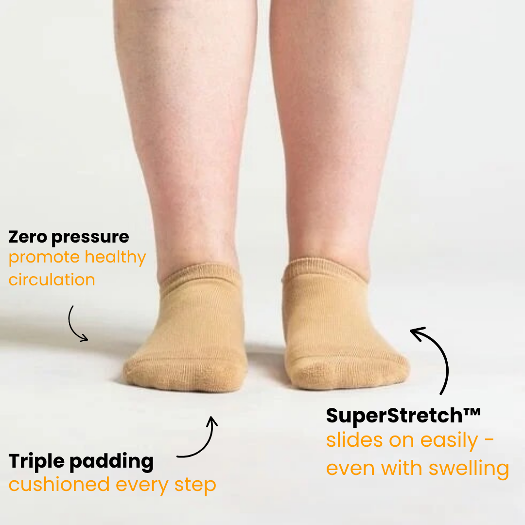 1+1 ComfiStretch™ Ankle Socks | 2-Pack Beige (Limited edition)