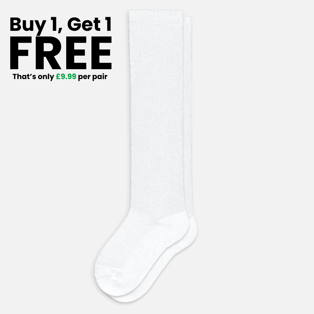 White | ComfiStretch™ Non-Binding Diabetic Socks