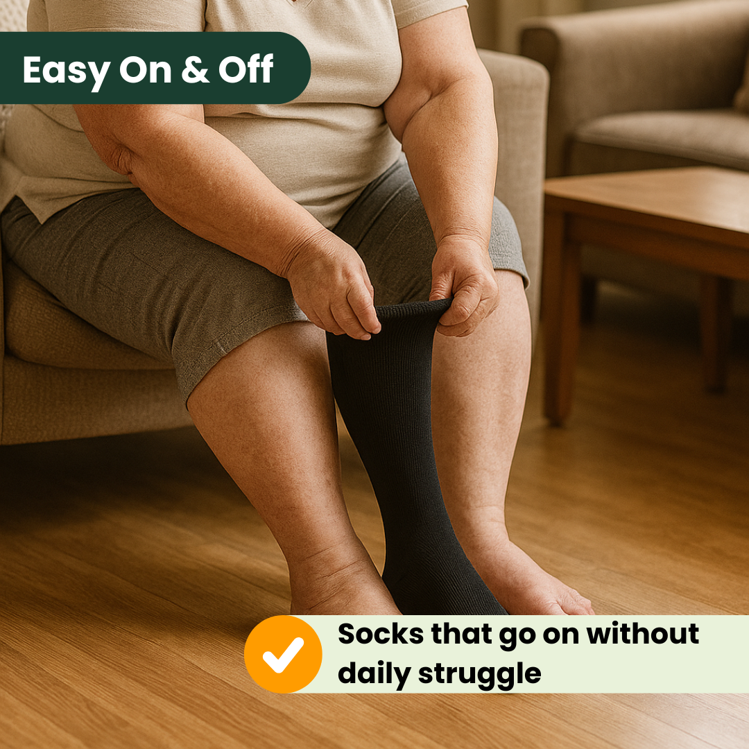 Black | Pain-Free SuperStretch™ Diabetic Socks