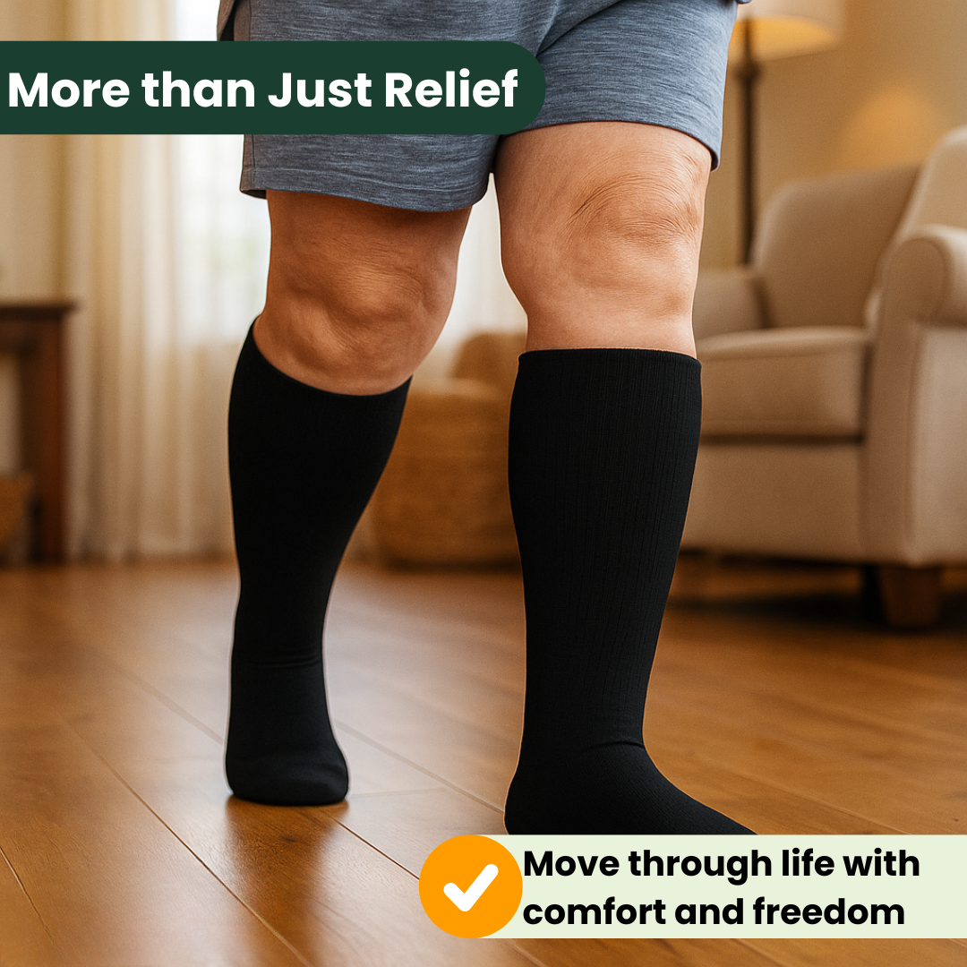 Black | Pain-Free SuperStretch™ Diabetic Socks