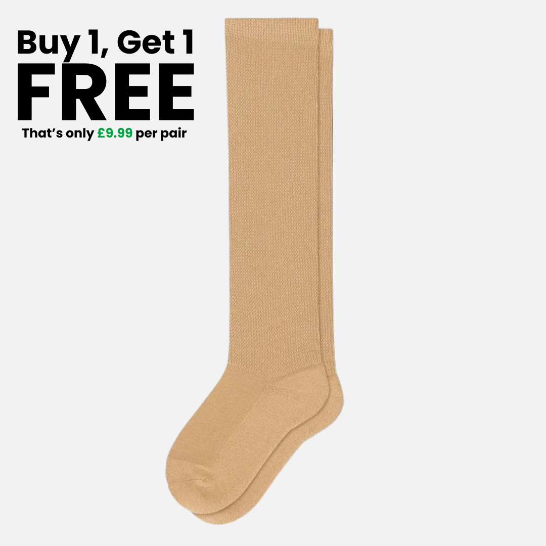 Beige | ComfiStretch™ Non-Binding Diabetic Socks