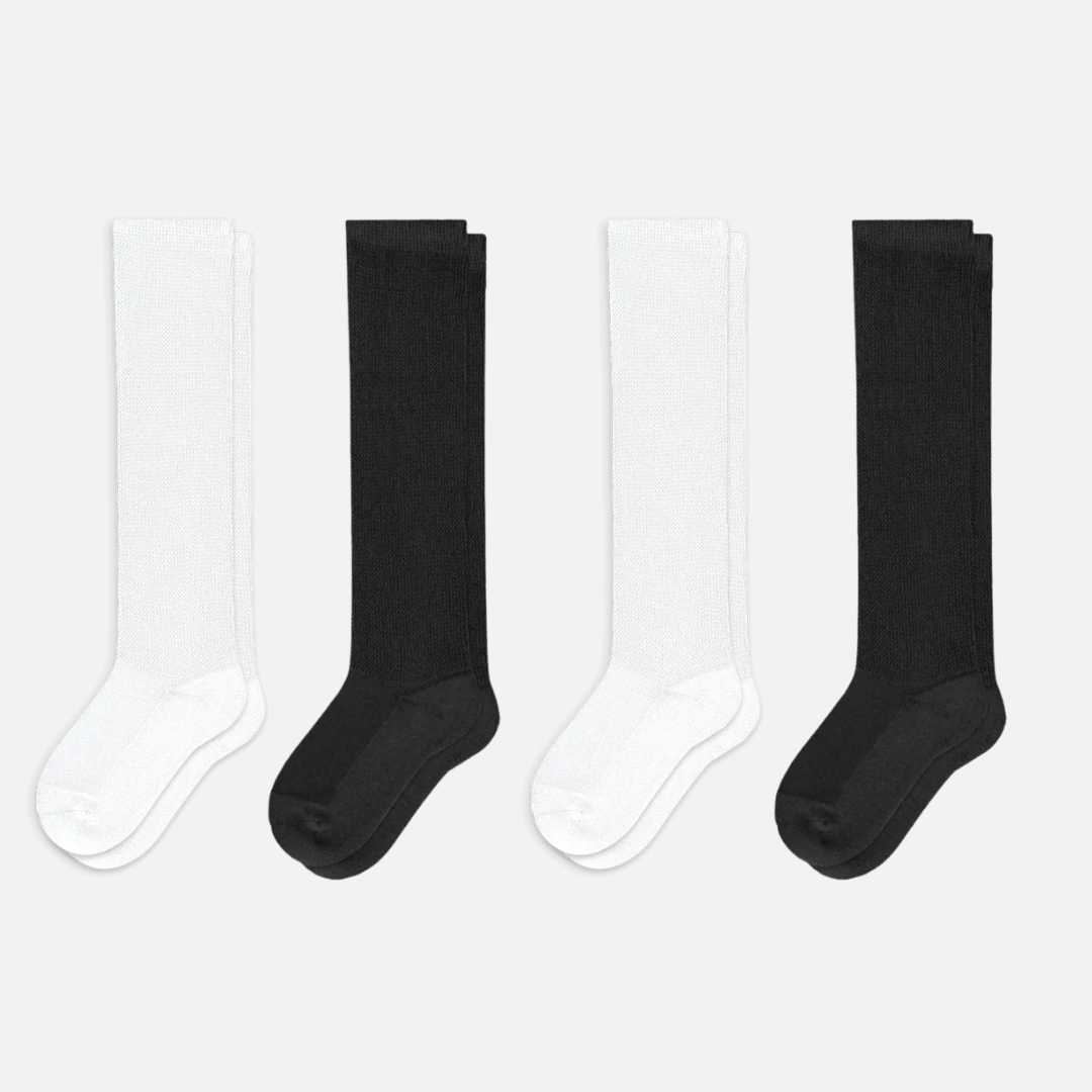 4-Pack Black/White | Pain Relief ComfiStretch™ Socks