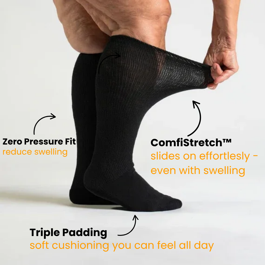 Instant Daily Relief 3-Pack | ComfiStretch™ Diabetic Socks