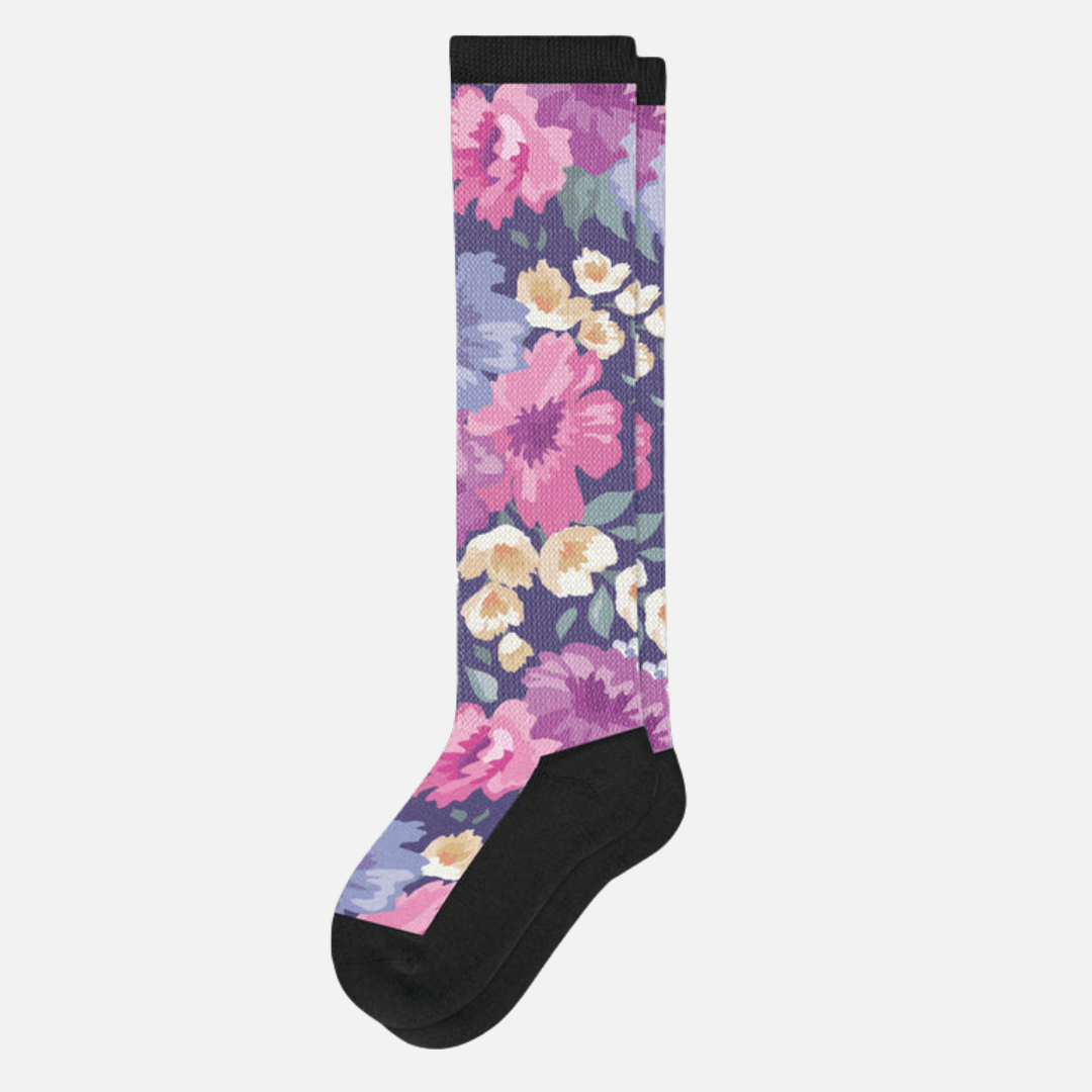 Purple Flowers | Super-Stretch™ Diabetic Socks