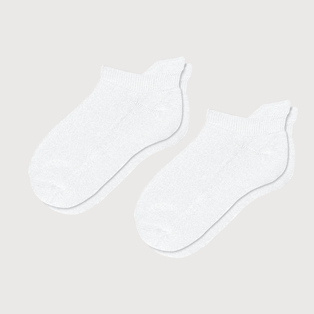 1+1 ComfiStretch™ Ankle Socks | 2-Pack White (Limited edition)