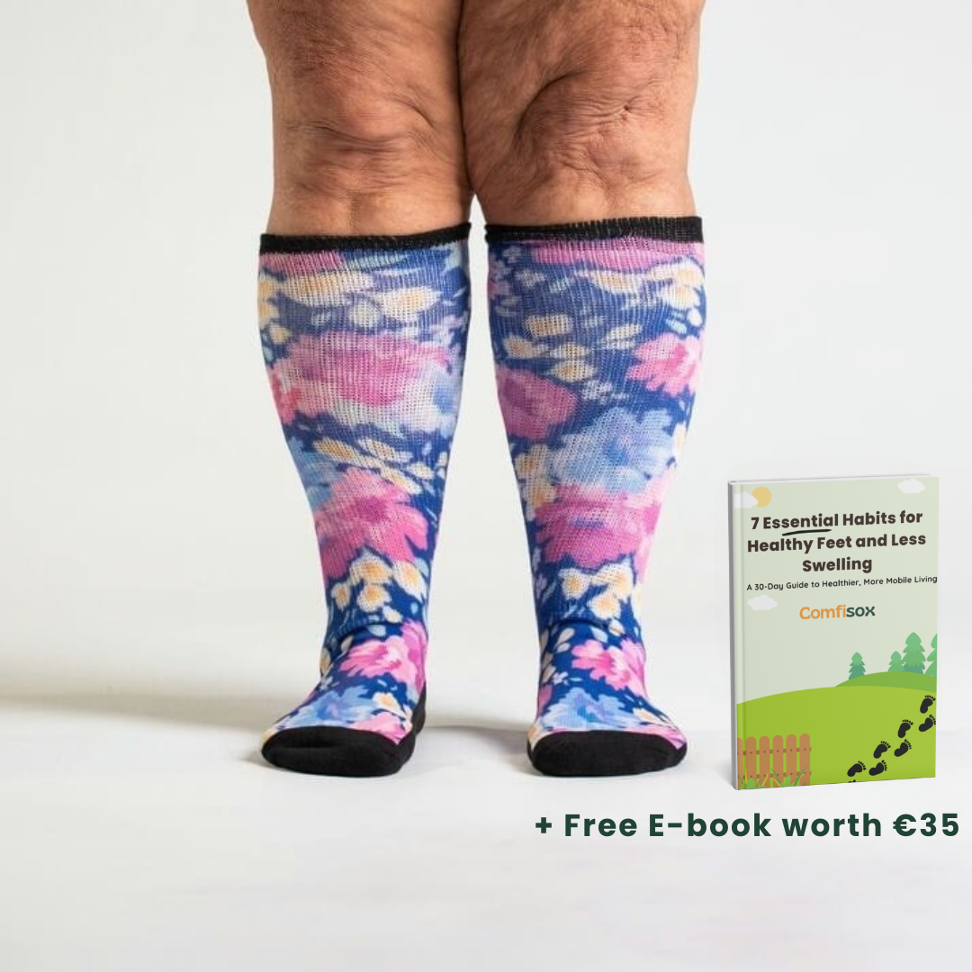 Purple Flowers | Super-Stretch™ Diabetic Socks
